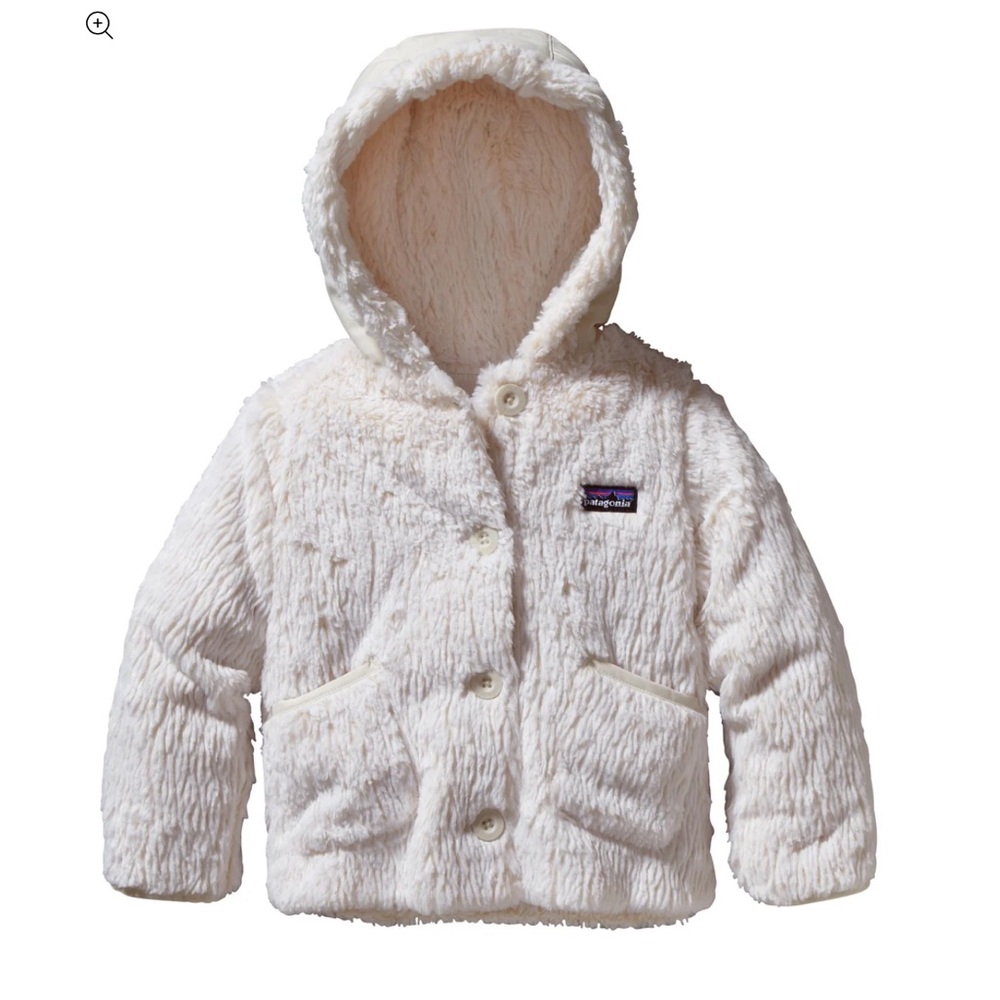 Patagonia Kids Cream Fleece Hooded Puffer Jacket